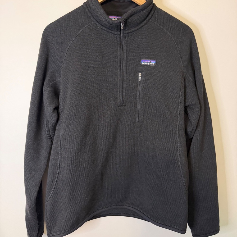 Patagonia Better Sweater Mens Medium Black 1/4 Zip Fleece Pullover Jacket
